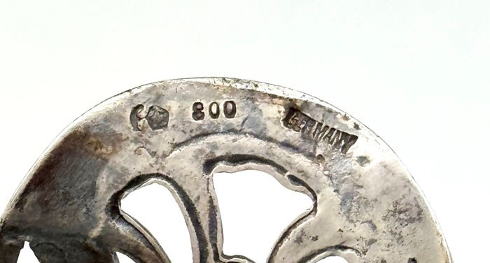 Pair German 800 Silver FIGURAL COMPOTES 26 oz