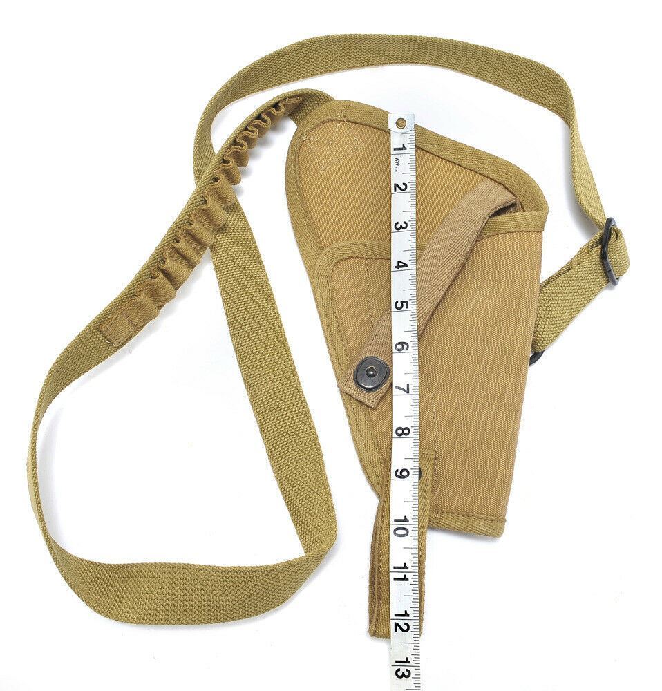 US M3 Victory Revolver Pilots Canvas Shoulder Holster with Shell loops Khaki