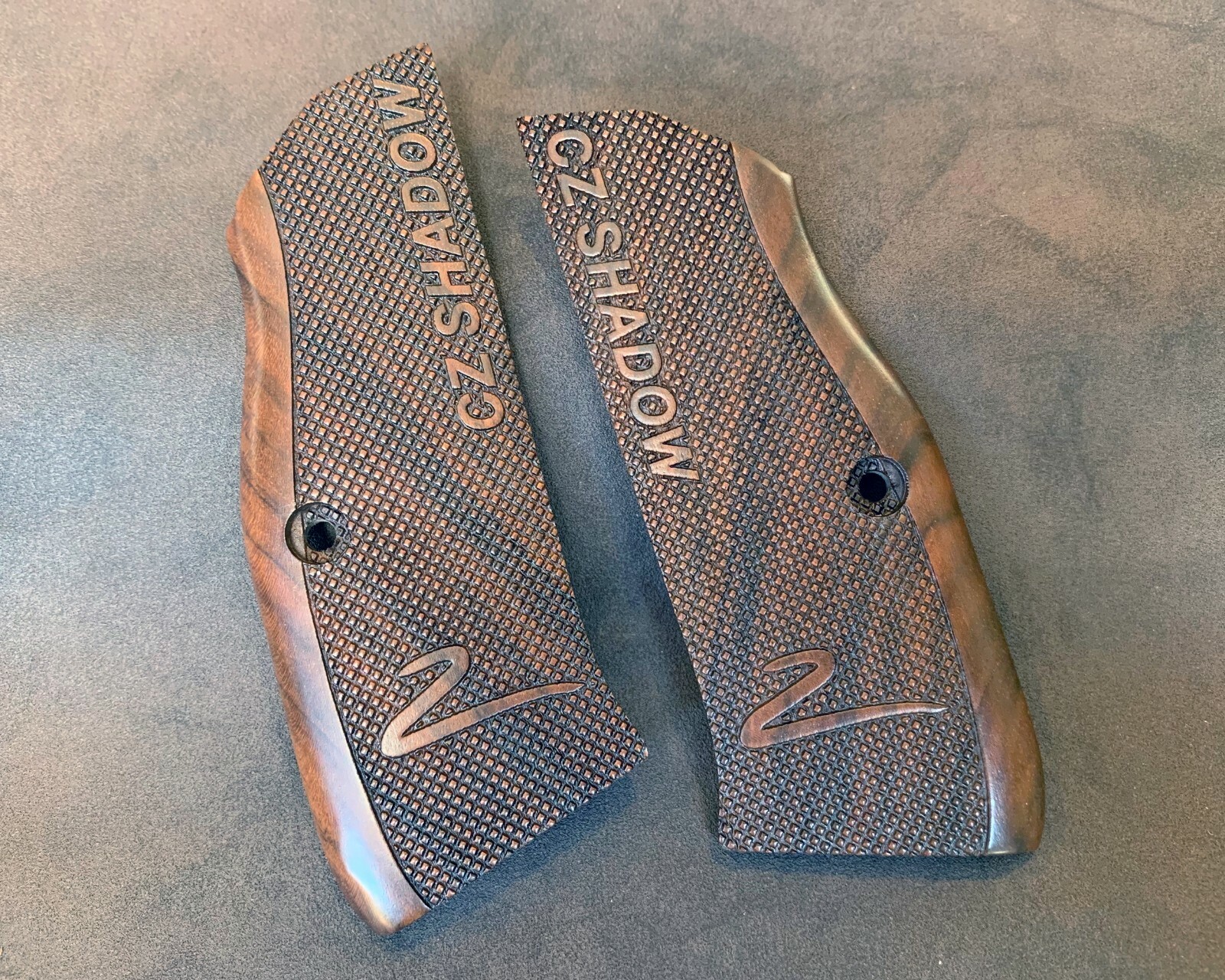 CZ Shadow 2 Turkish Walnut Wood Grips. Checkered. Handmade. USA Based Seller