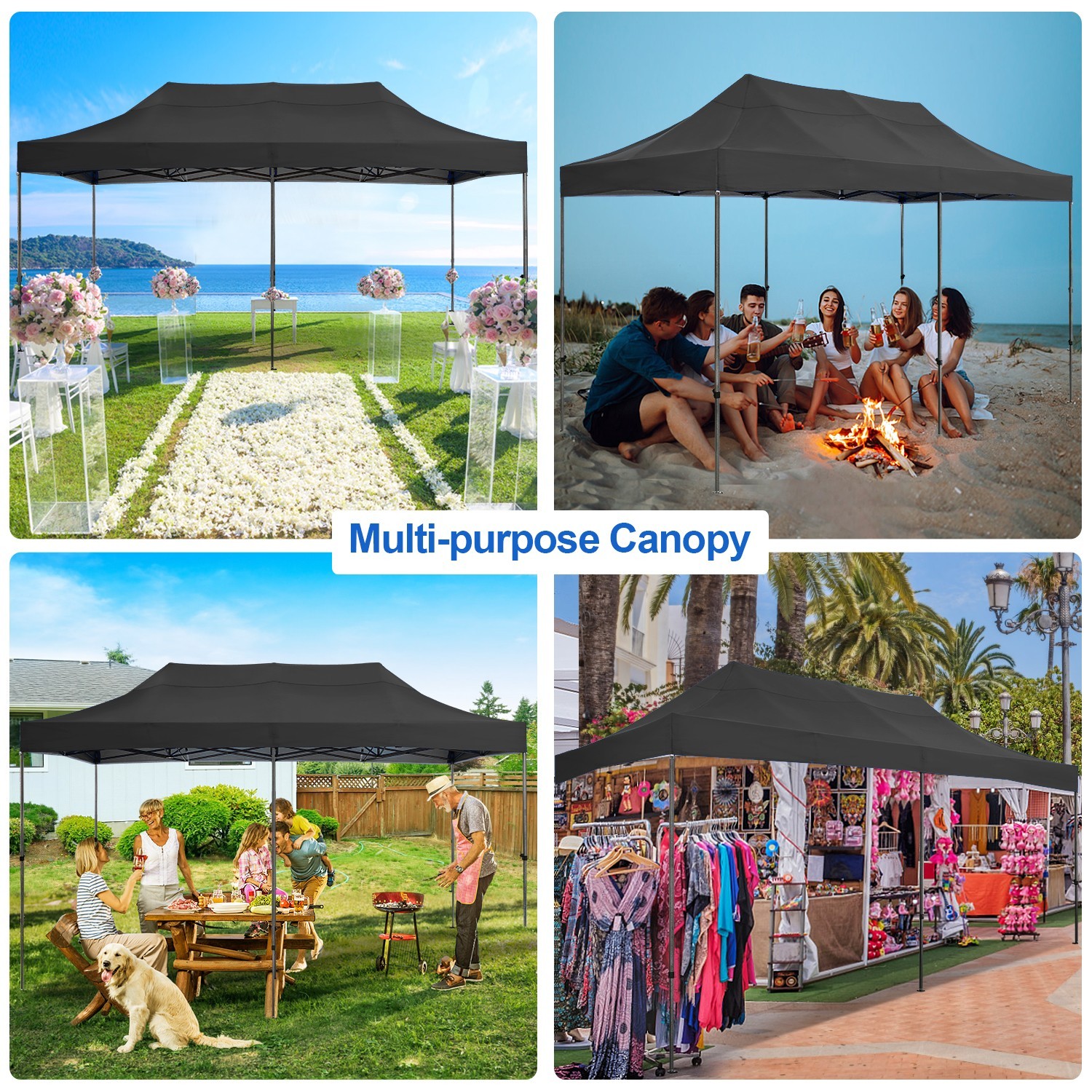 10x20ft Heavy Duty Pop up Canopy Tent Waterproof Outdoor Wedding Party Gazebo