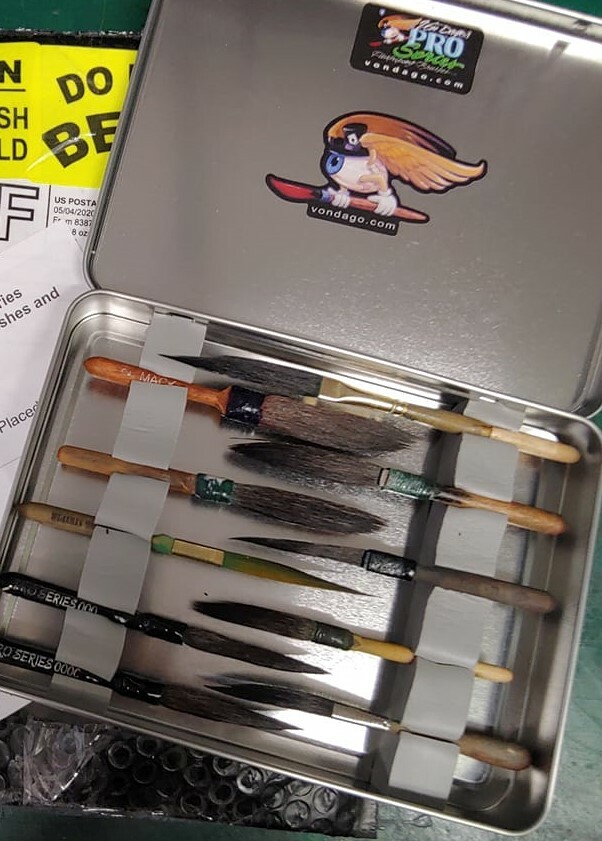 LEAK PROOF Metal BRUSH BOX to Store / Hold ""your"" Pinstriping Brushes