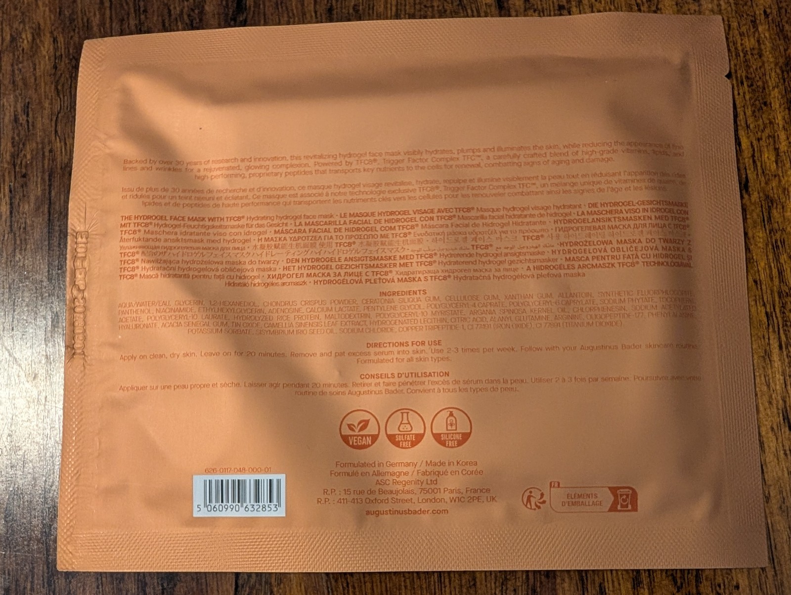 NEW Augustinus Bader The Hydrogel Face Mask, SEALED EXP 2028