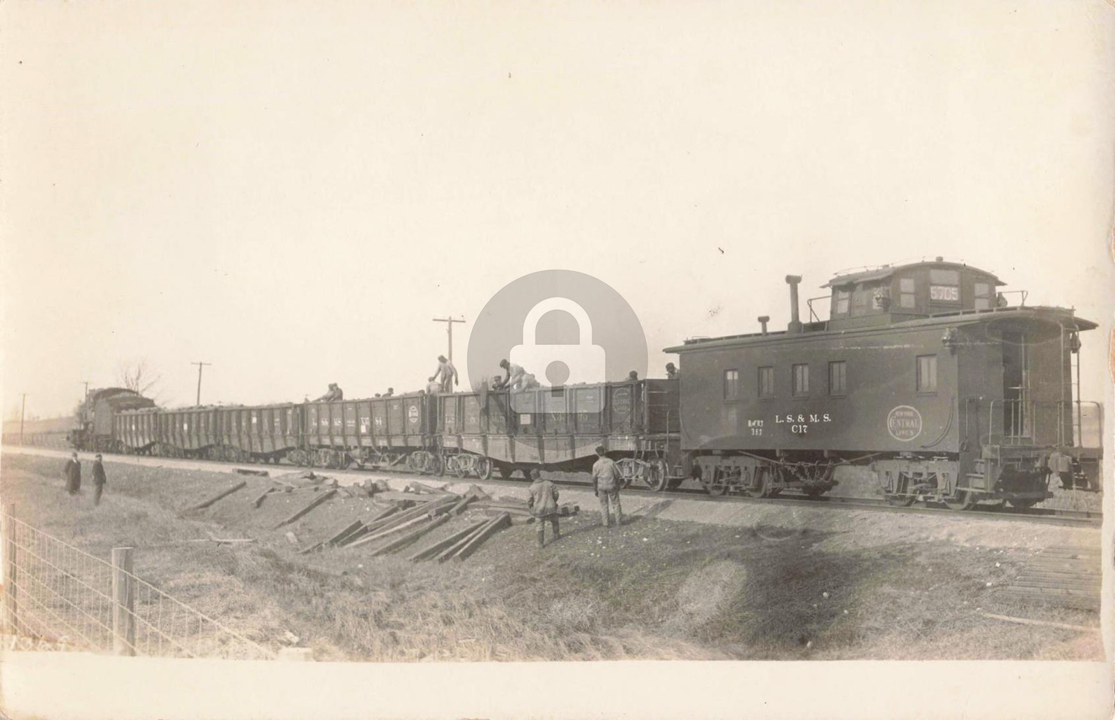 Railroad L.S.M.S Depot, Norvell MI Michigan RPPC Photo Postcard COPY