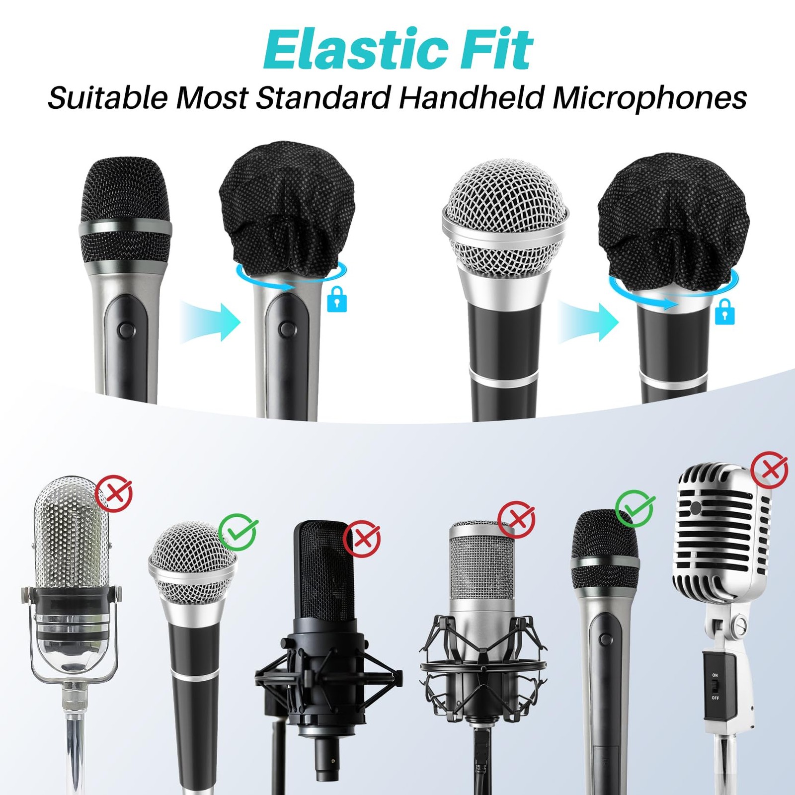100PCS MAQIHAN Microphone Cover - Mic Covers Disposable Odorless Non-Woven...