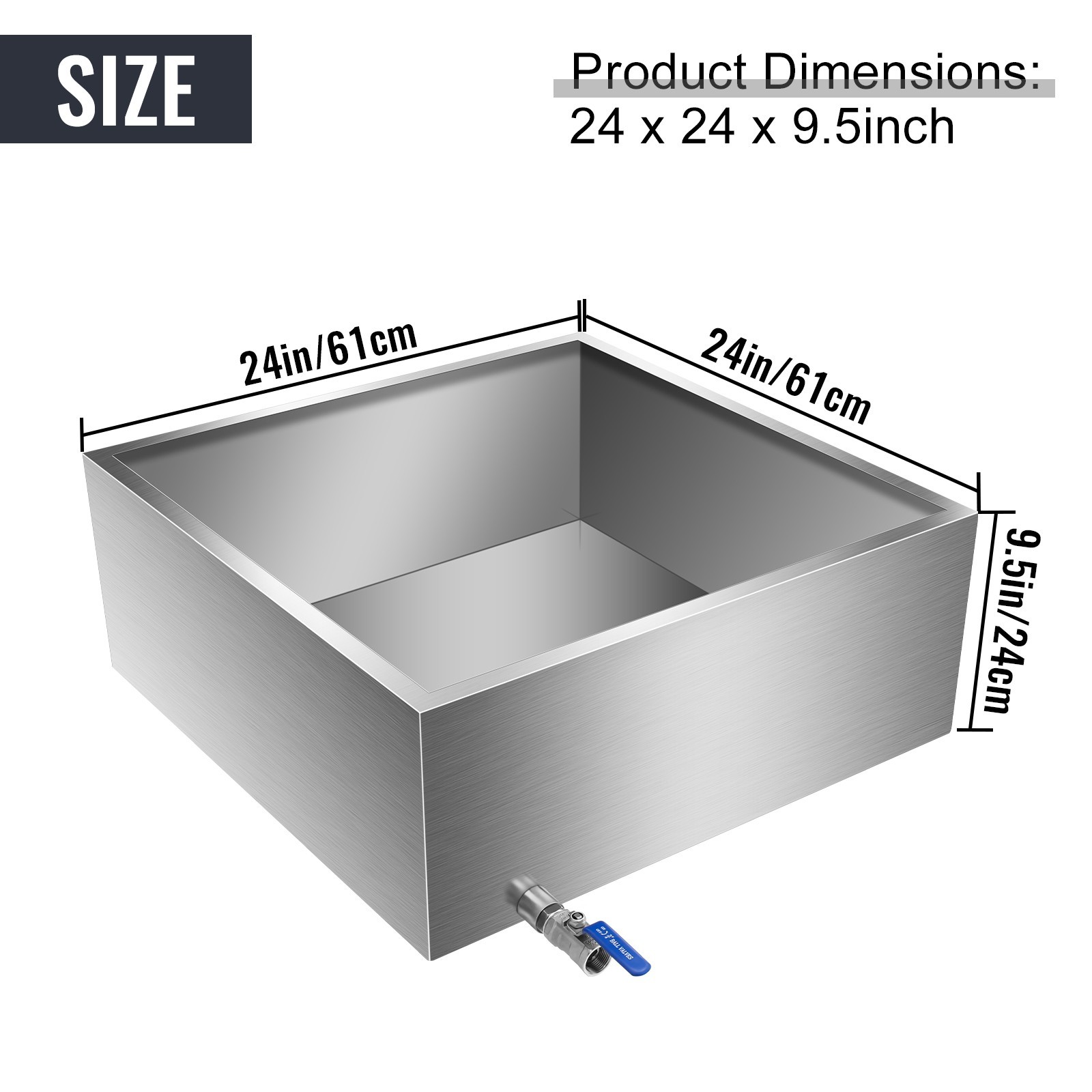 Maple Syrup Evaporator Pan 24x24x9.5 Inch, Stainless Steel Syrup Evaporator