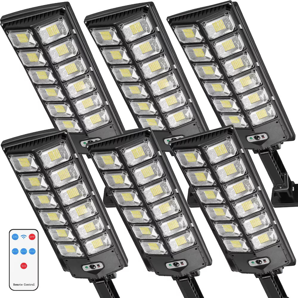 Commercial 1000000LM LED Outdoor Dusk to Dawn Solar Street Light Road Area Lamp