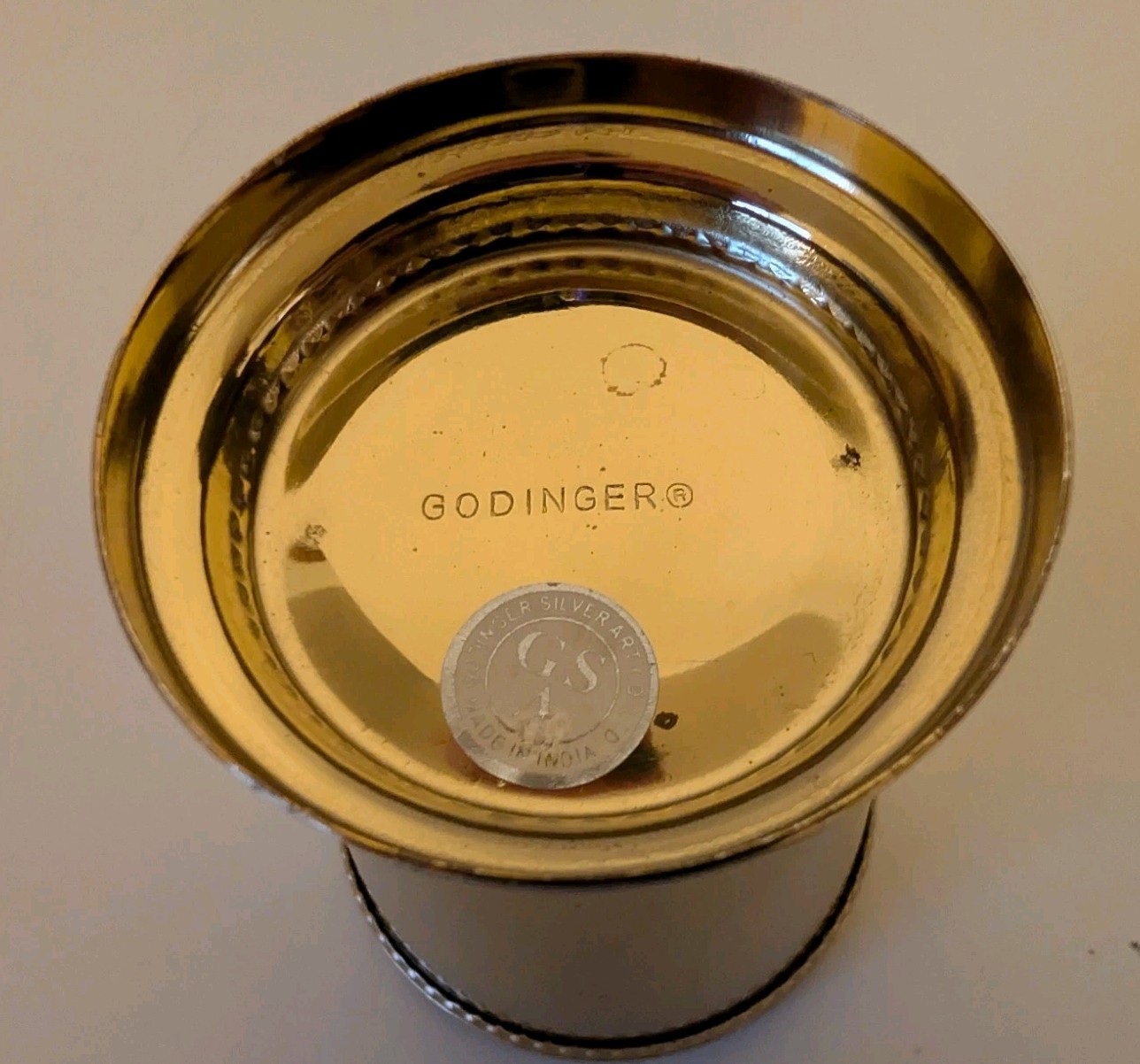 Godinger Silver Plated Beaded Mint Julep Cups Set of 6 Gold Finish 4 Inch