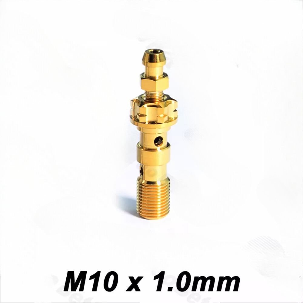 M10x1.0/1.25 Titanium Banjo Bolt + Bleed Nipple Screw Valve Motorcycle Calipers
