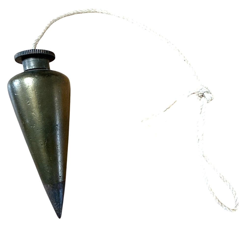 Vintage Brass Plumb Bob with Steel Tip. 3"