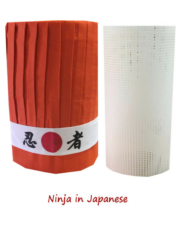 Hibachi Chef Tall Hat Set with Headband & Plastic Net, New