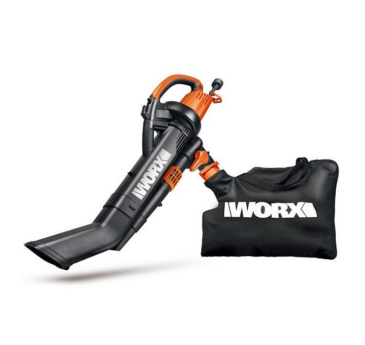 WG509 Worx TRIVAC 3-In-1 Electric Leaf Blower/Mulcher/Vacuum with Metal Blade-OB