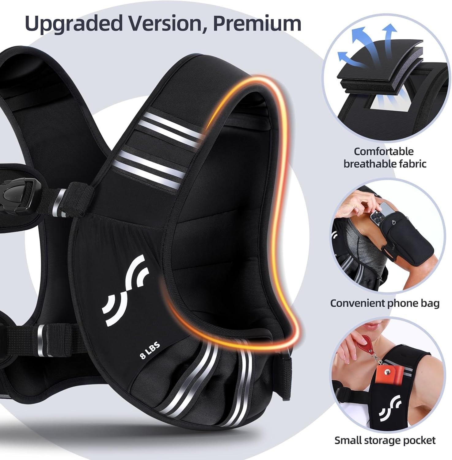 Weighted Vest Woman: 8lb/12lb/15lb/20lb/25lb Weight Vest for Walking with Pho...