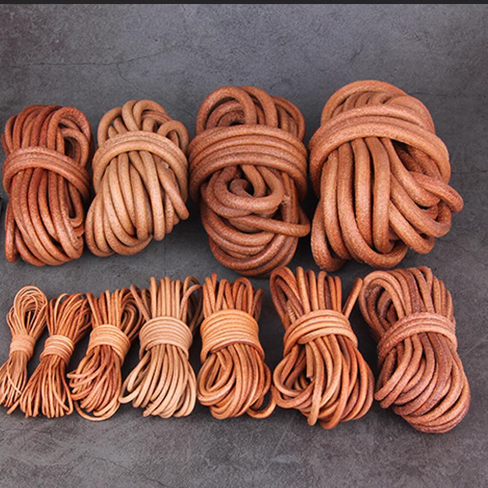 Round Cow Leather Cord Lace Rope Weave String for Necklace Bracelet Bag 16FT