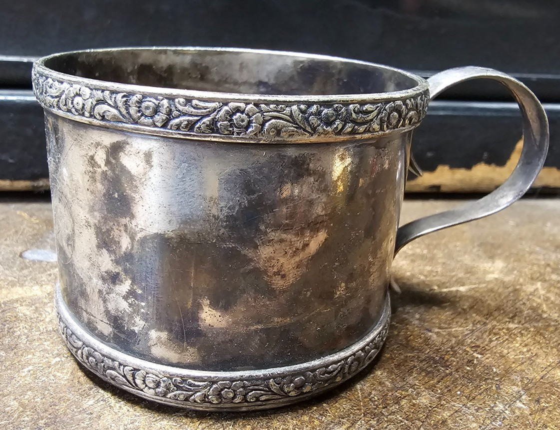 Antique Watrous Silver Soldered Baby Cup Child's 032 Collectable