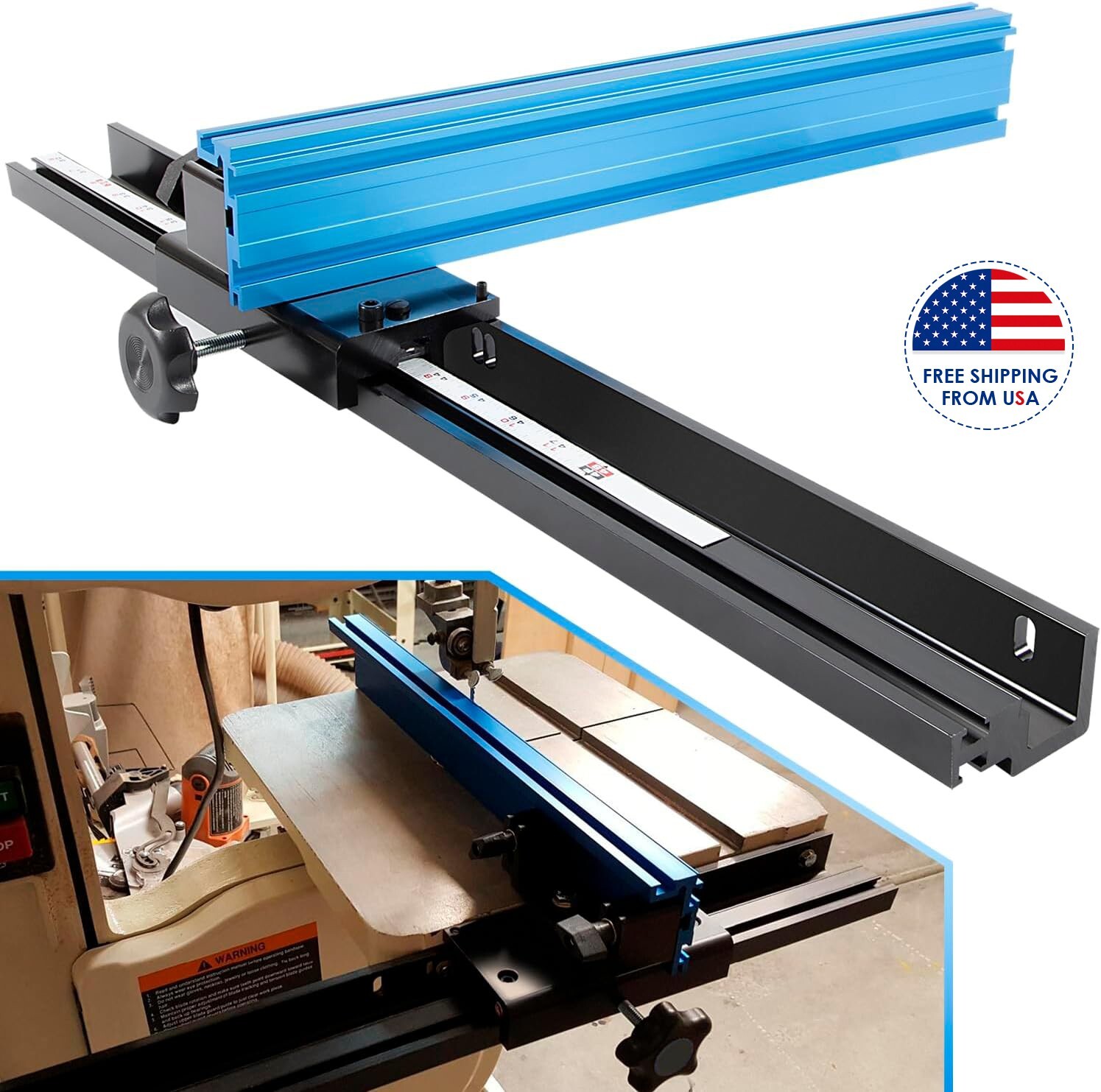 KMS7200 Bandsaw Fence for Most 14 Inch Band Saws, for Jet Delta General Grizzly