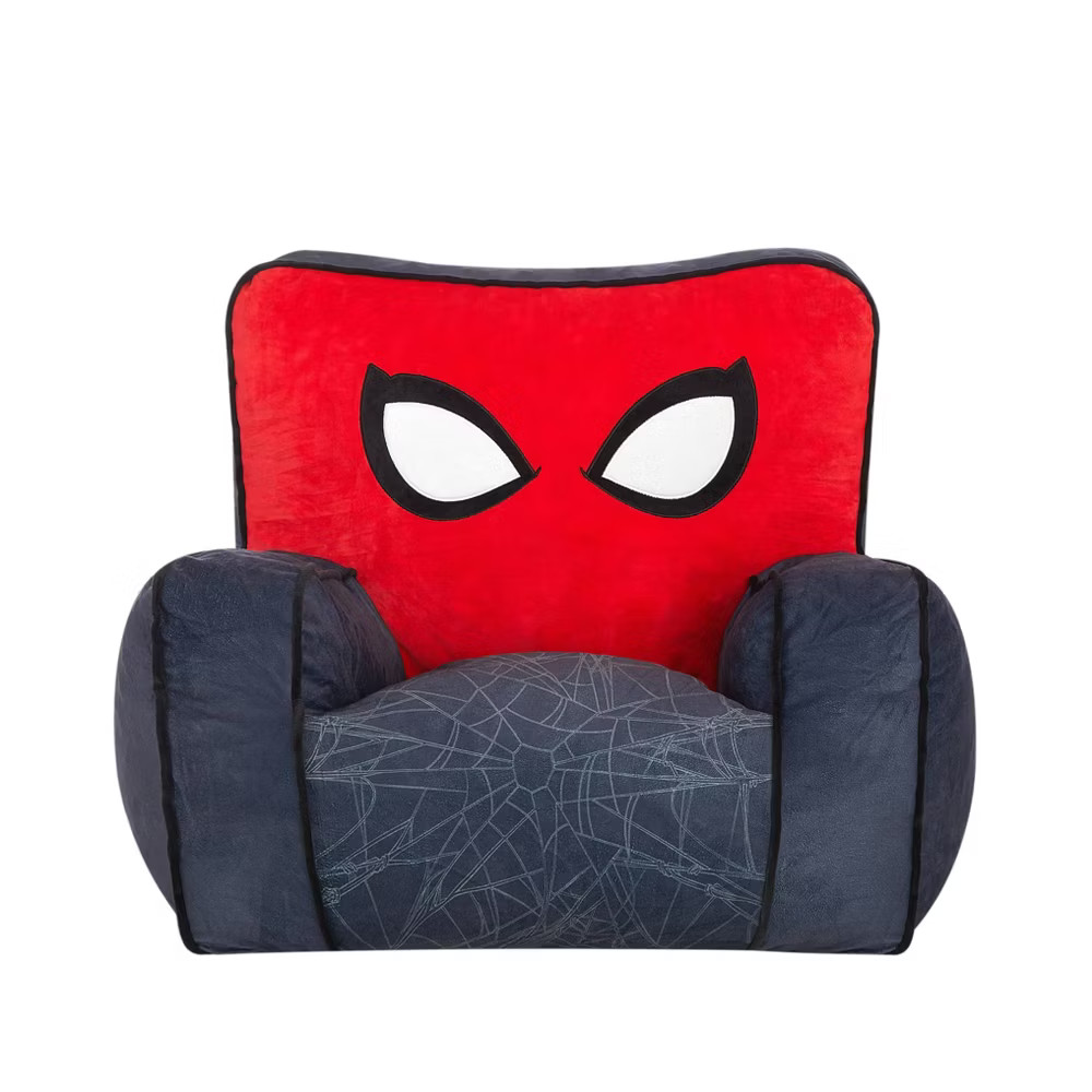 Spider-Man Kids' Compressed Foam Plush Chair Gray