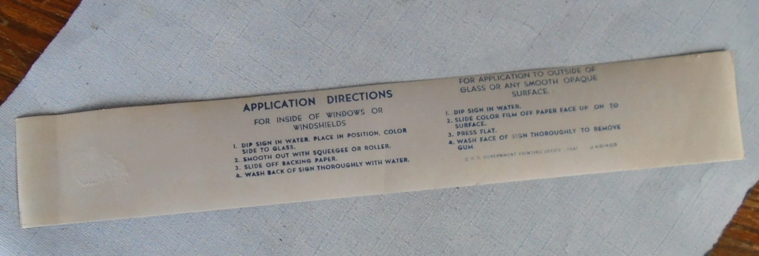 Buy Defense Bonds..stamps decal, Government issue, dated 1941