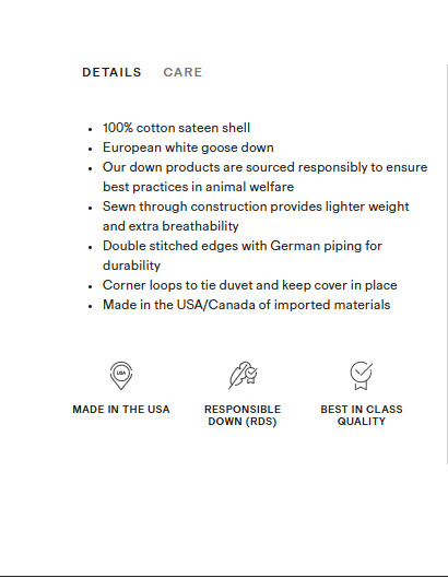 NWT QUINCE LUXE GOOSE DOWN COMFORTER KING /CAL KING INSERT LIGHTWEIGHT ORIG $300