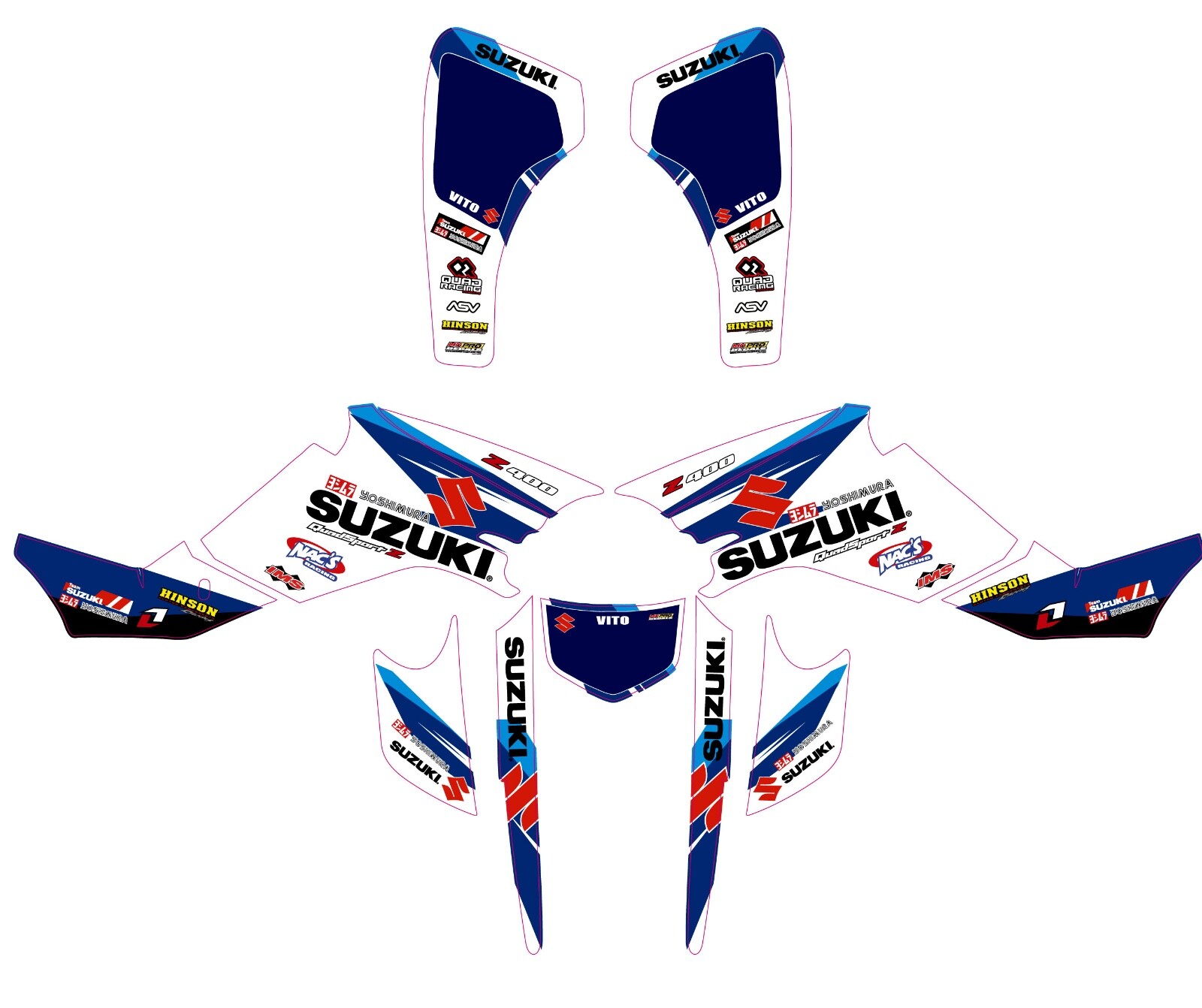 Fits LTZ 400 2003 to 2008 GRAPHIC KIT for SUZUKI LTZ 400 STICKER Z400 DECal