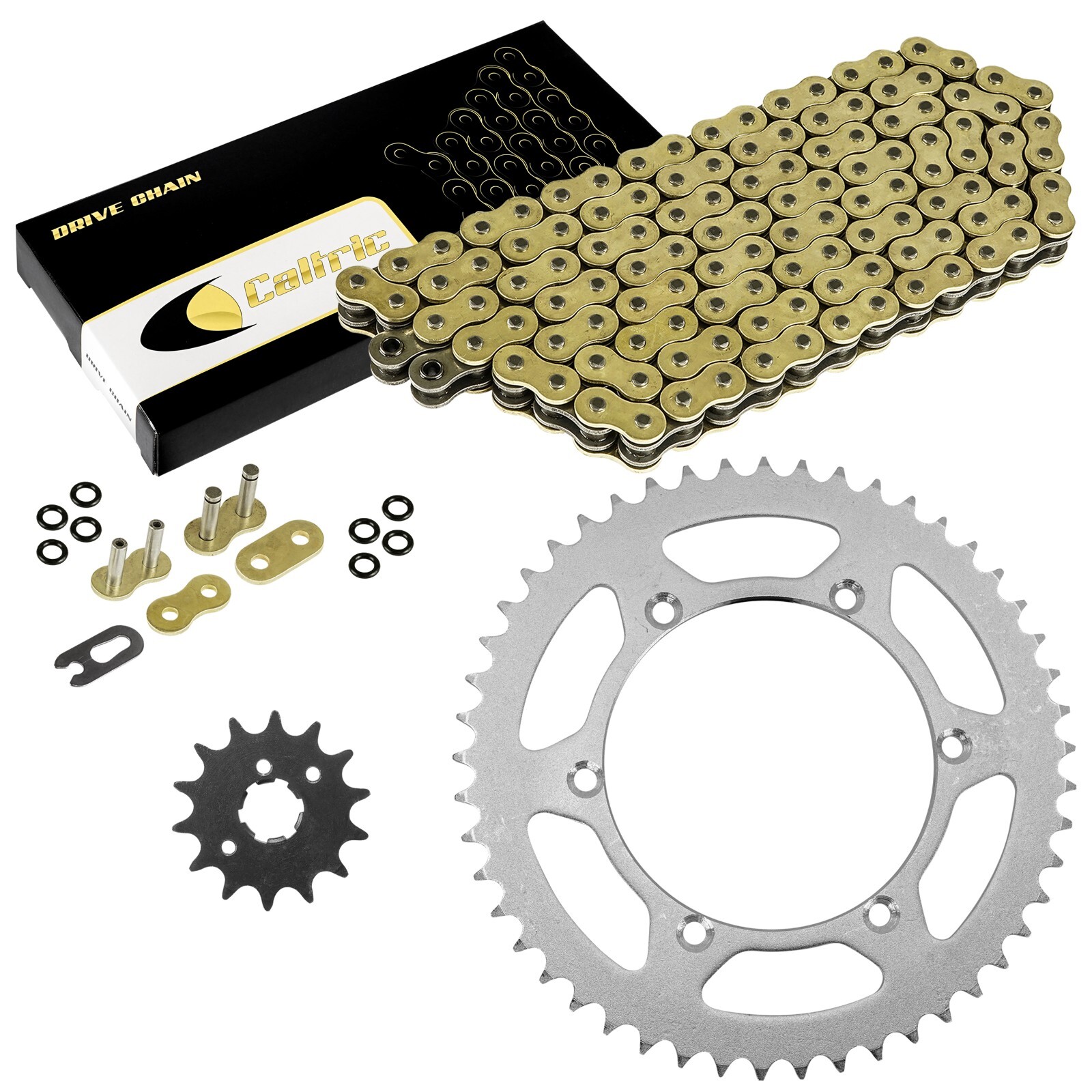 Gold O-Ring Drive Chain & Sprockets Kit for Kawasaki KX125 1994 1995 2000-2002