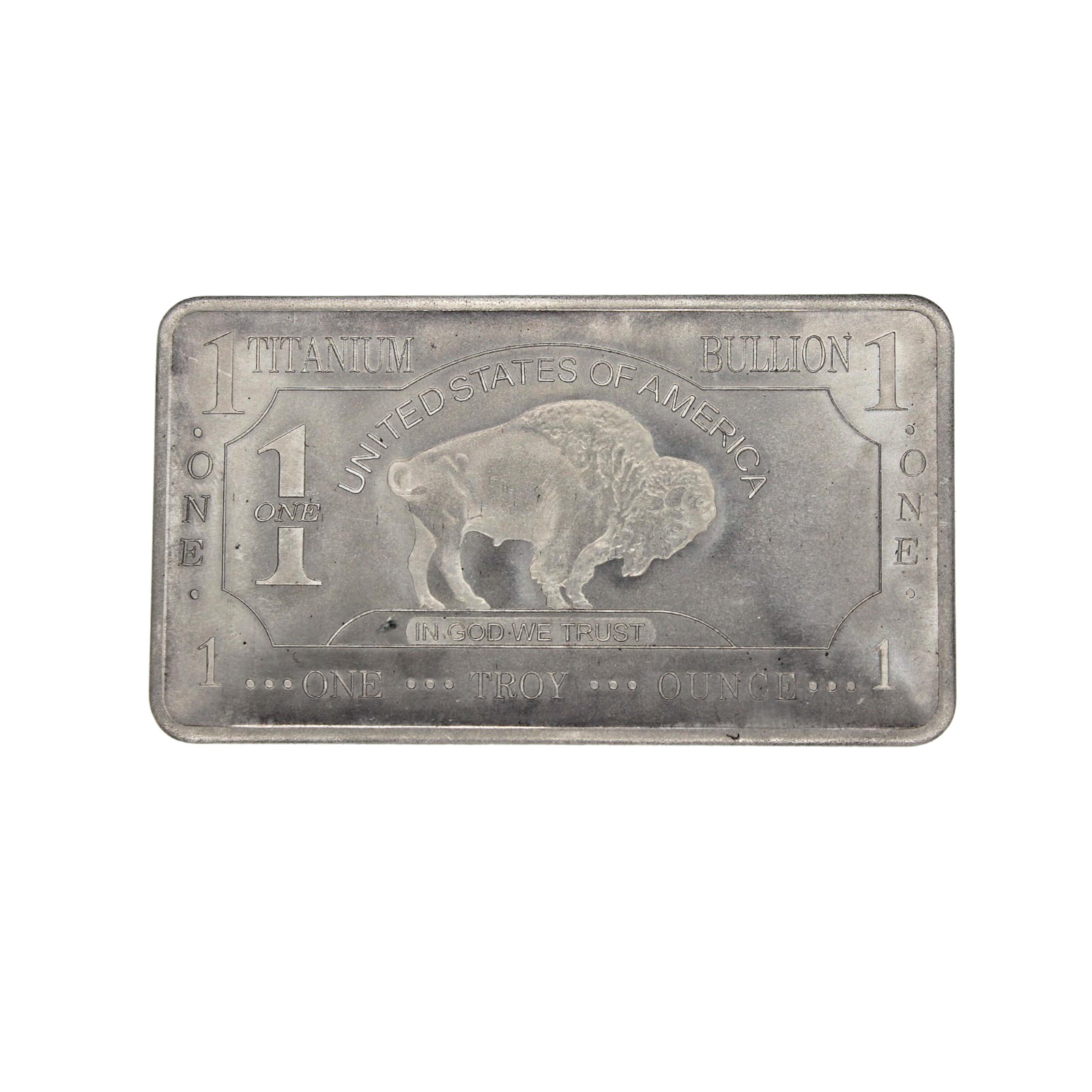 1 OUNCE OZ 999 Fine SOLID TITANIUM Precious Metal Buffalo Bar INGOT Bullion OZT