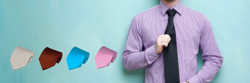 New Romario Manzini® Men's Traditional Solid Color Ties (55 colors)