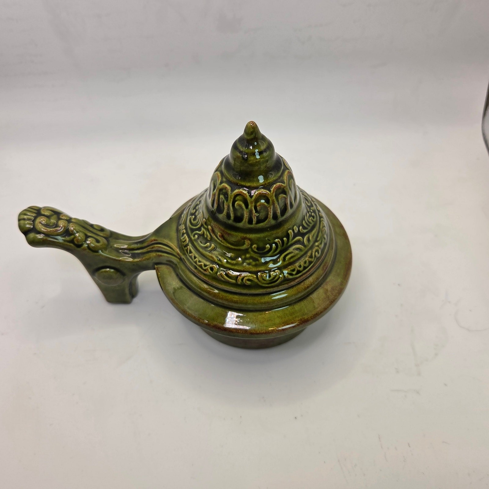 Large 17″ German Style Beer Stein Signed Sam Ceramic Relief with Lid