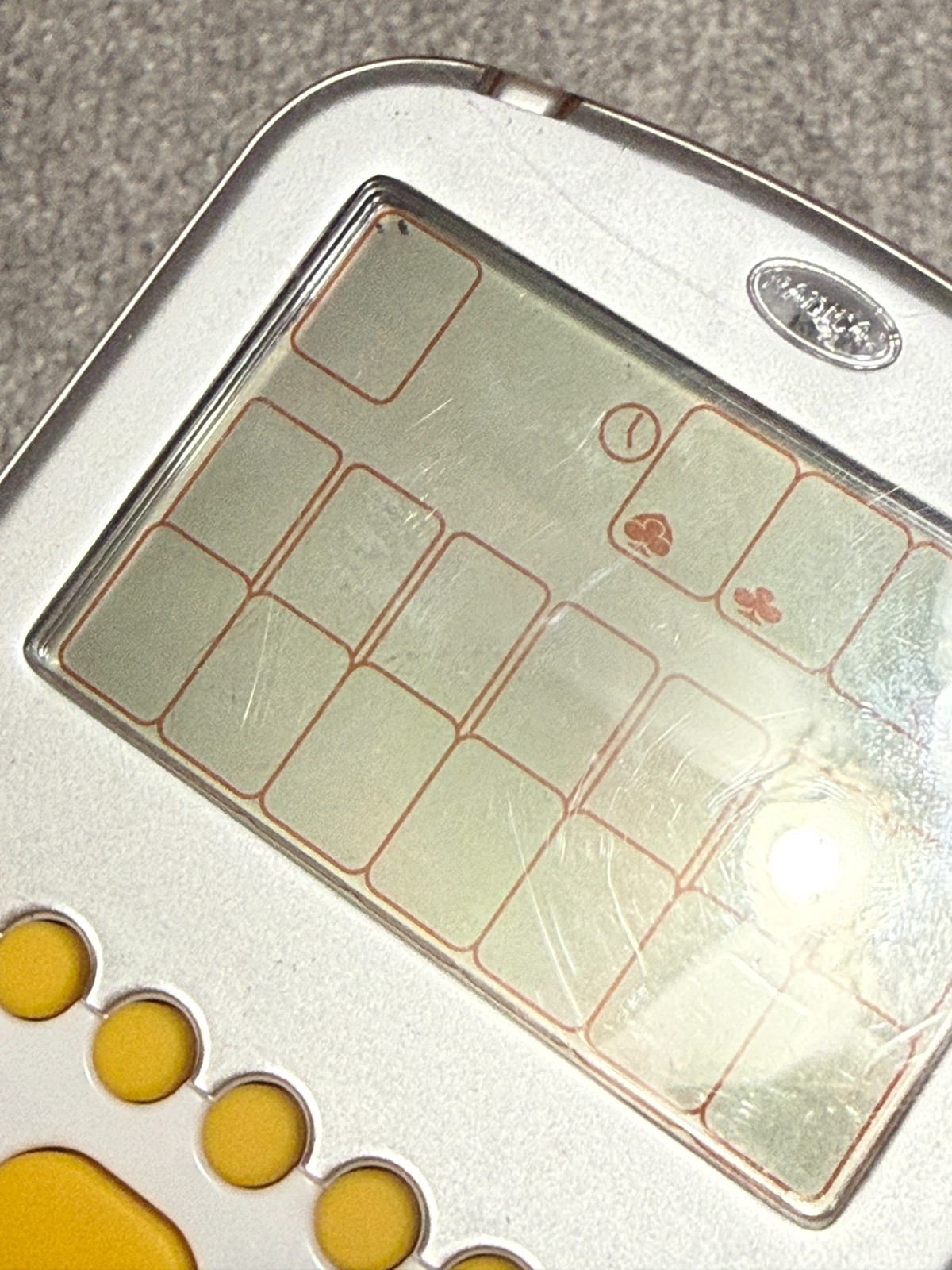 Radica Big Screen Solitaire Backlit Handheld Game Yellow 2008 Tested