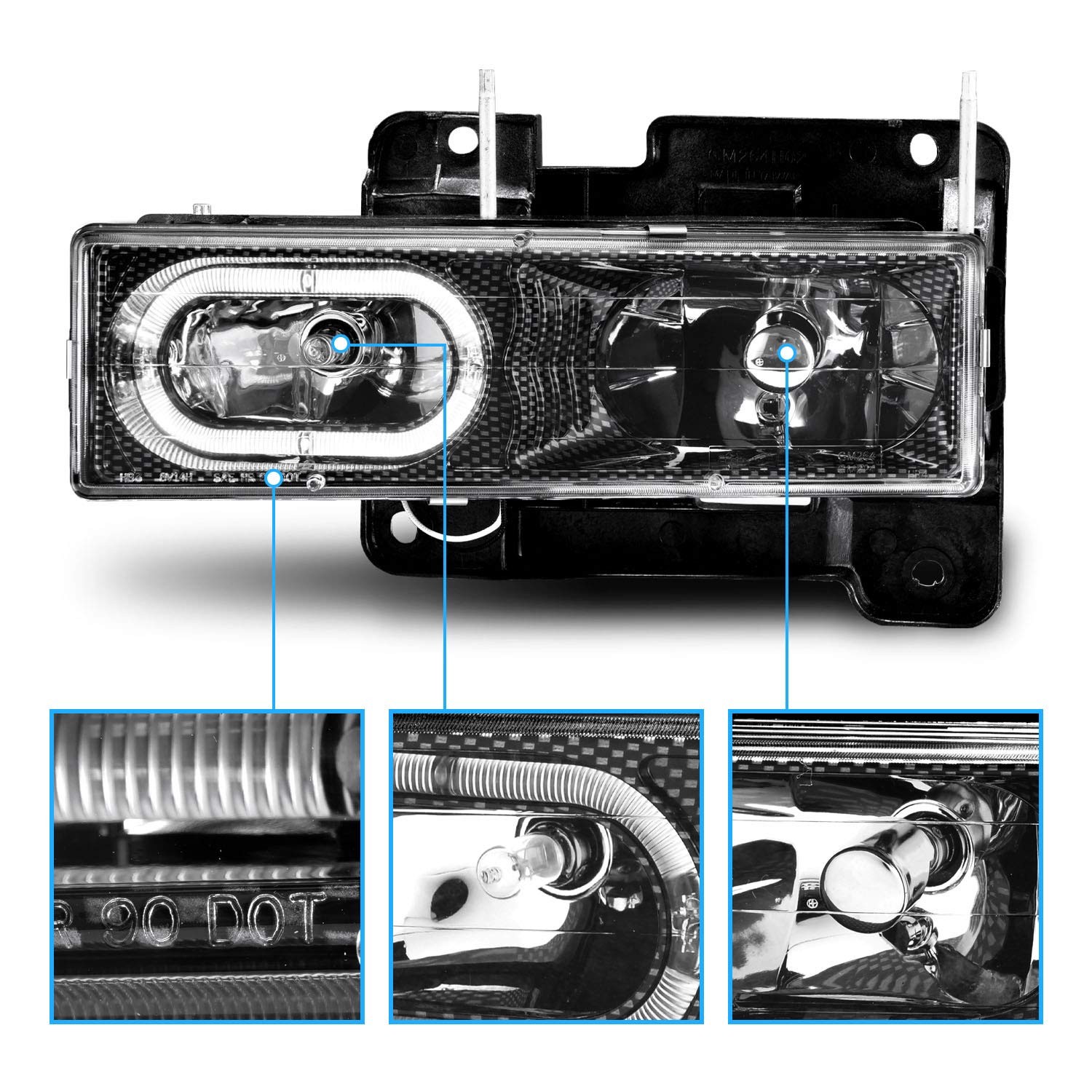 for Chevy GMC C/K Truck Fullsize Blazer Tahoe Suburban SUV Carbon Fiber