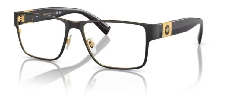 Versace VE 1274 1436 55mm Black Metal Rectangle Eyeglasses 55mm