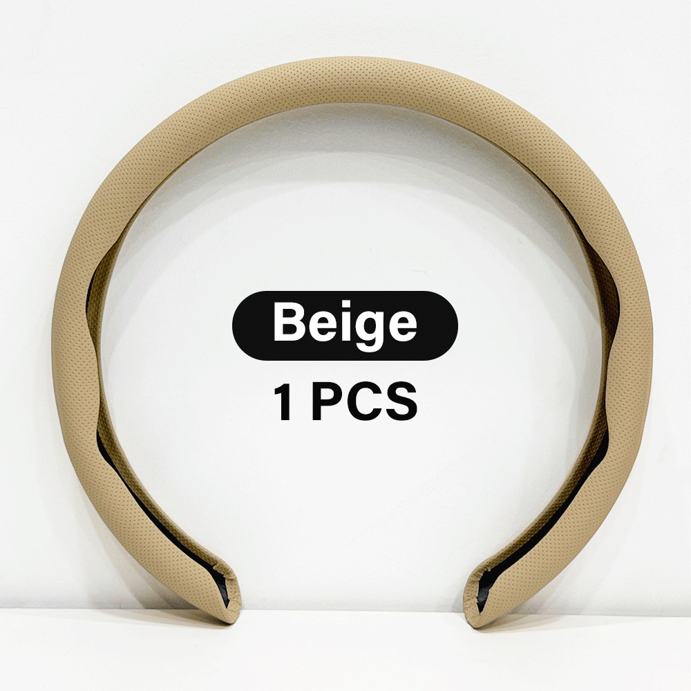 For Tesla Steering Wheel Cover Nappa Leather Non-Slip Clip on Breathable 15 inch