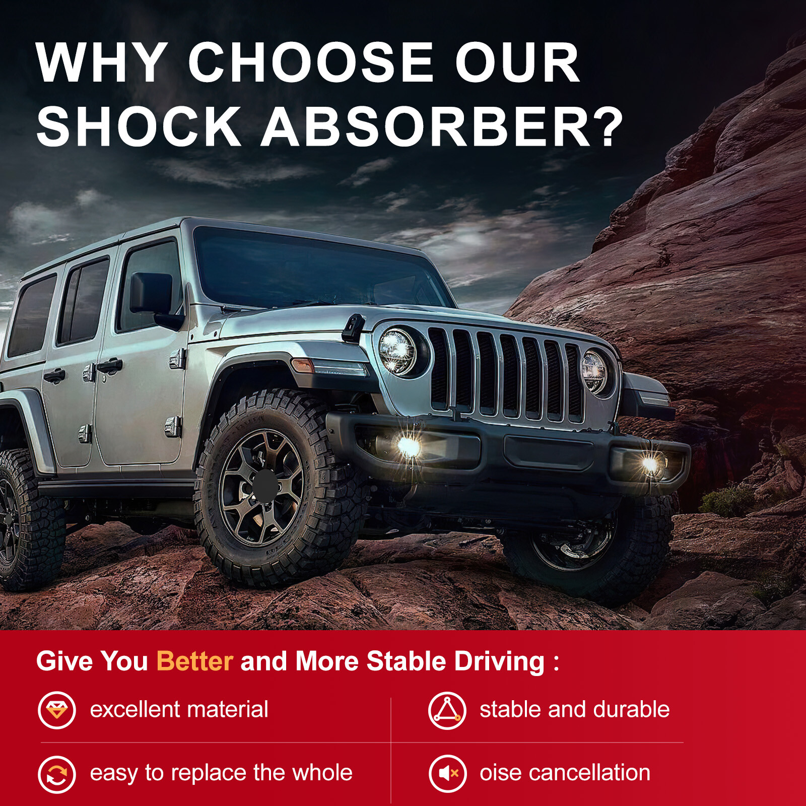 Pair Front Struts Red for Chevy GMC Silverado Sierra 1500 Tahoe Avalanche Yukon