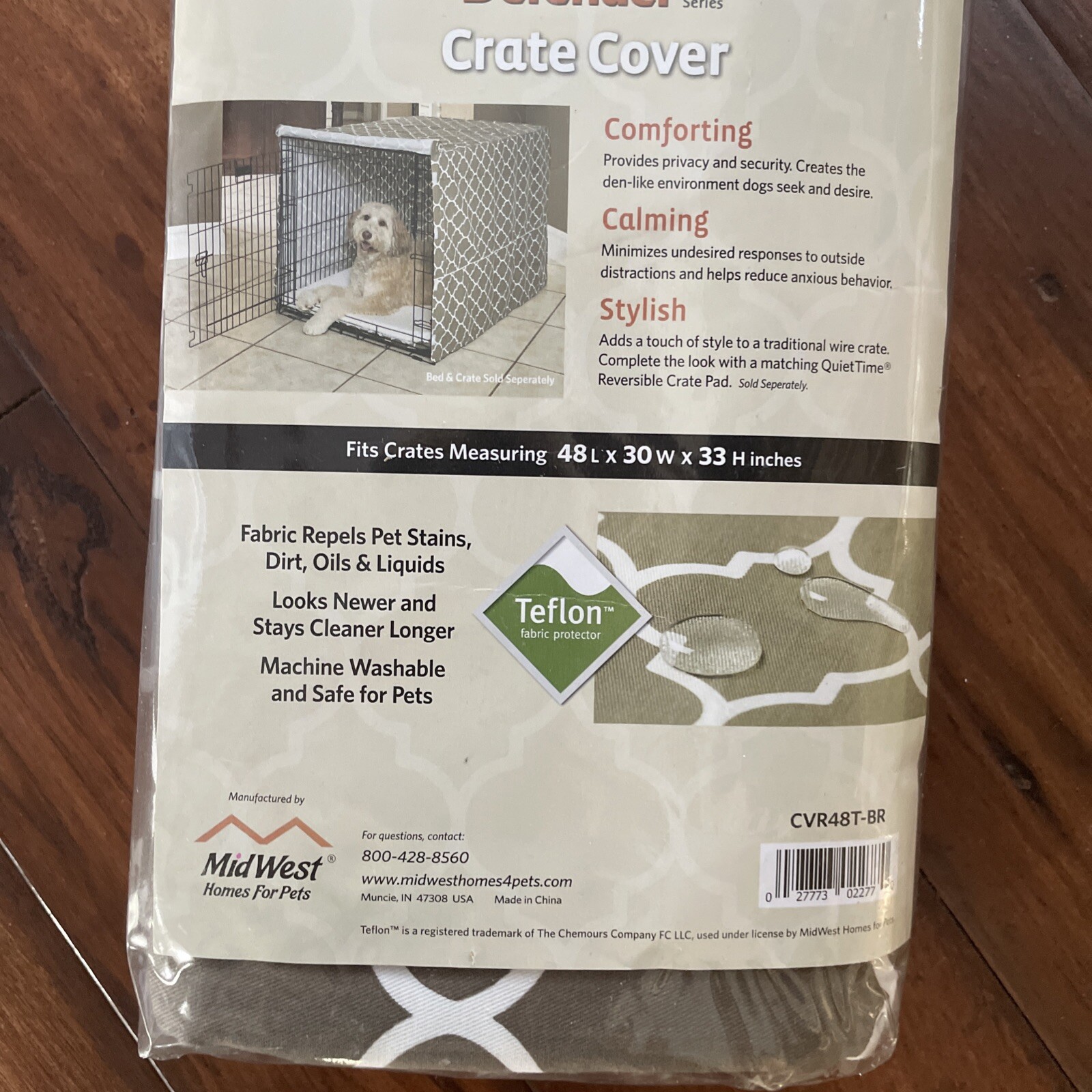 New Mid West Brown Quiet Time Crate Cover Privacy Pet Dog XL 48L x 30W x 33H