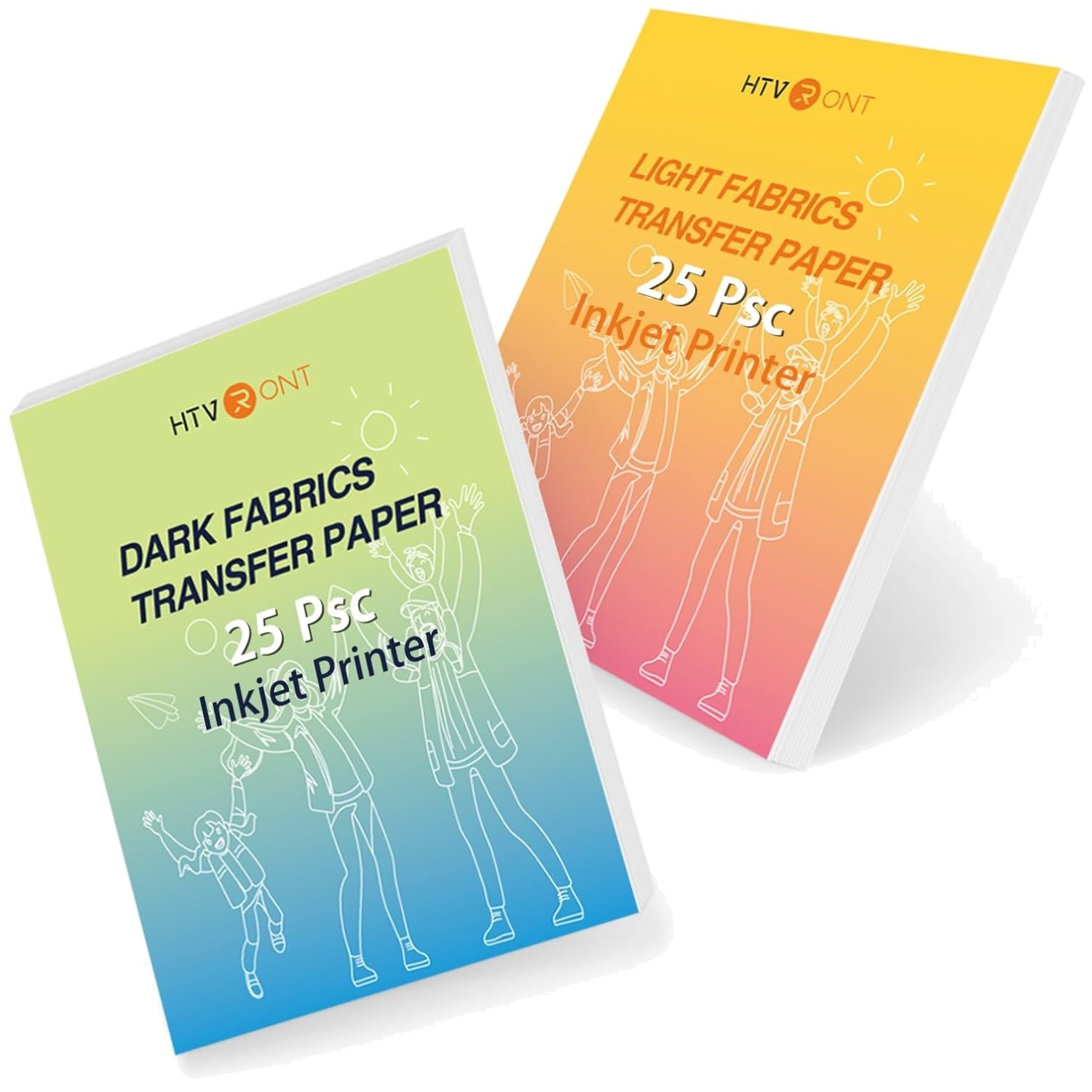 Vibrant Heat Transfer Vinyl - 50 Sheets for Light & Dark Fabrics, Easy to Use