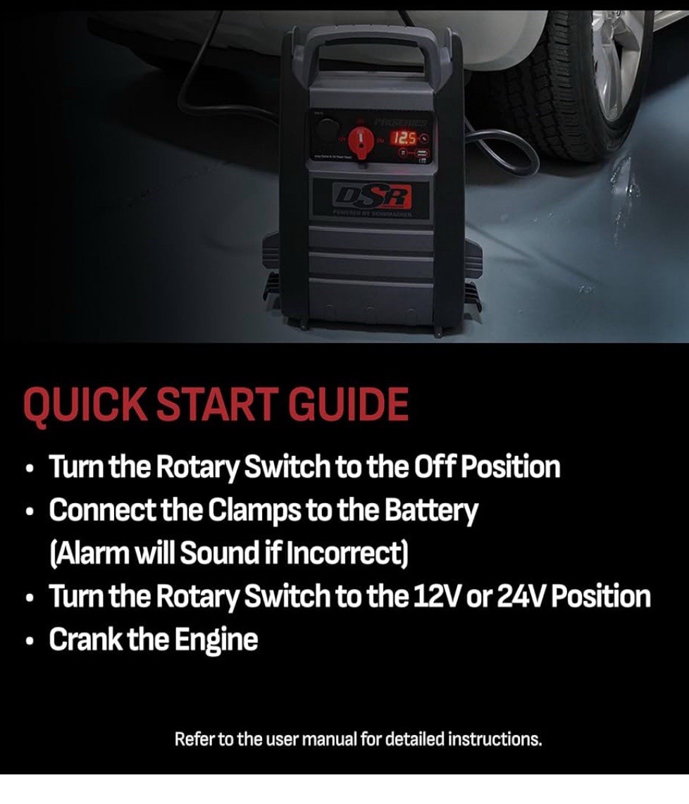 🔋Schumacher DSR ProSeries Car Battery Jump Starter 4400peak Amp 12/24v-DSR166🔋