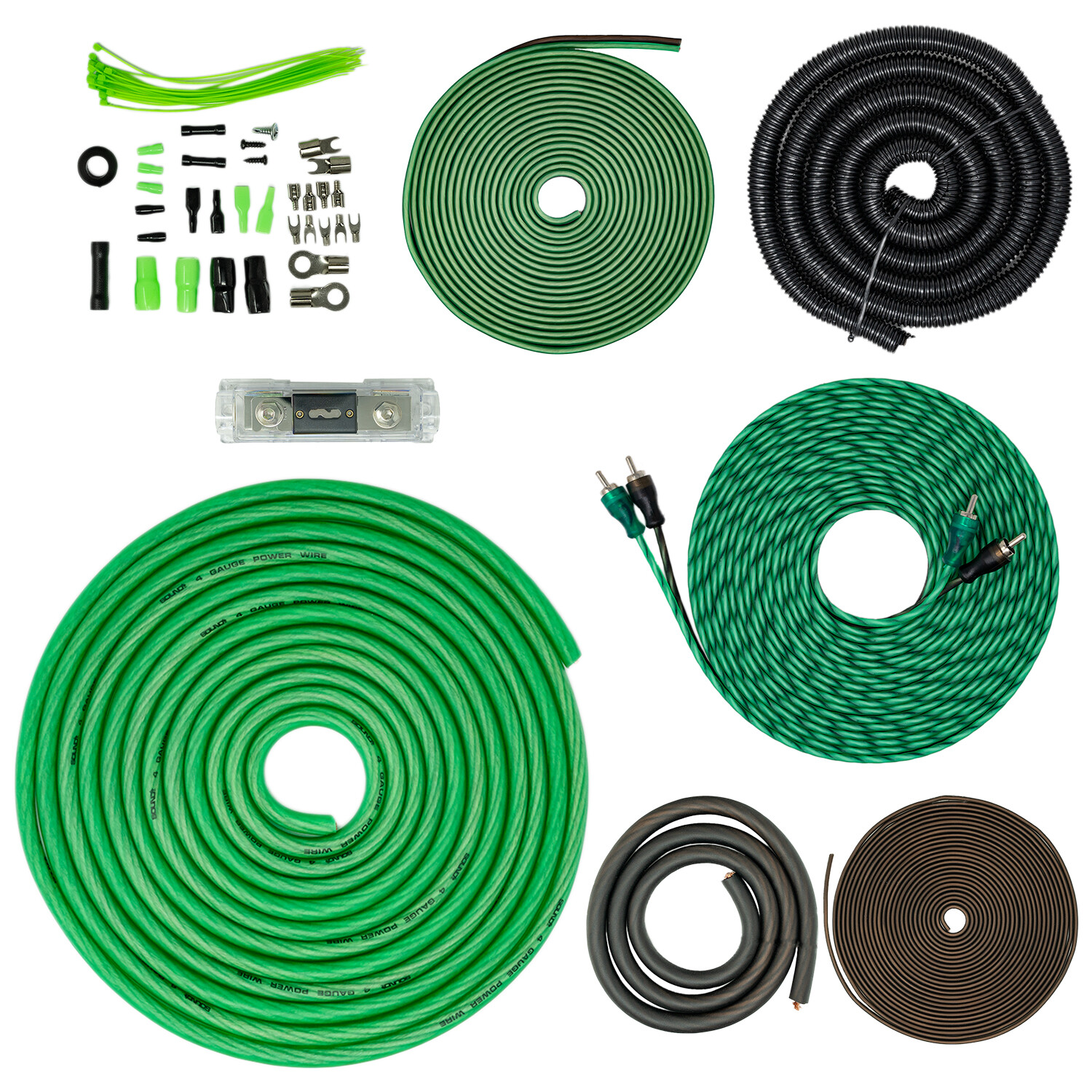 SoundBox VSK-4, 4 Gauge AWG Amplifier Install Wiring Amp Kit, 20' Wire - 3500W