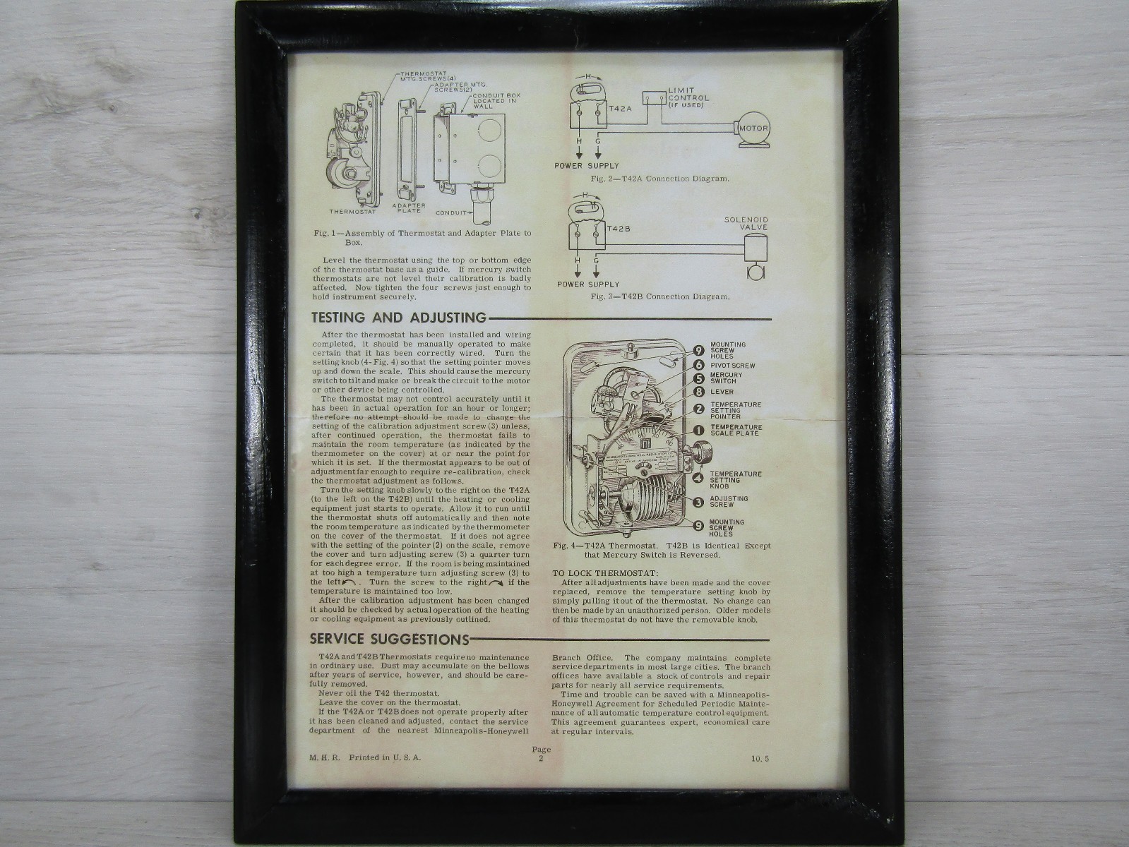 Vintage 1940s Art Deco Minneapolis Honeywell MH Wall Thermostat Heat Control