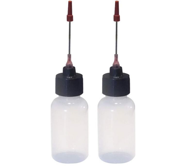2-1Oz Plastic Squeeze Bottles 1.5" Stainless Applicators