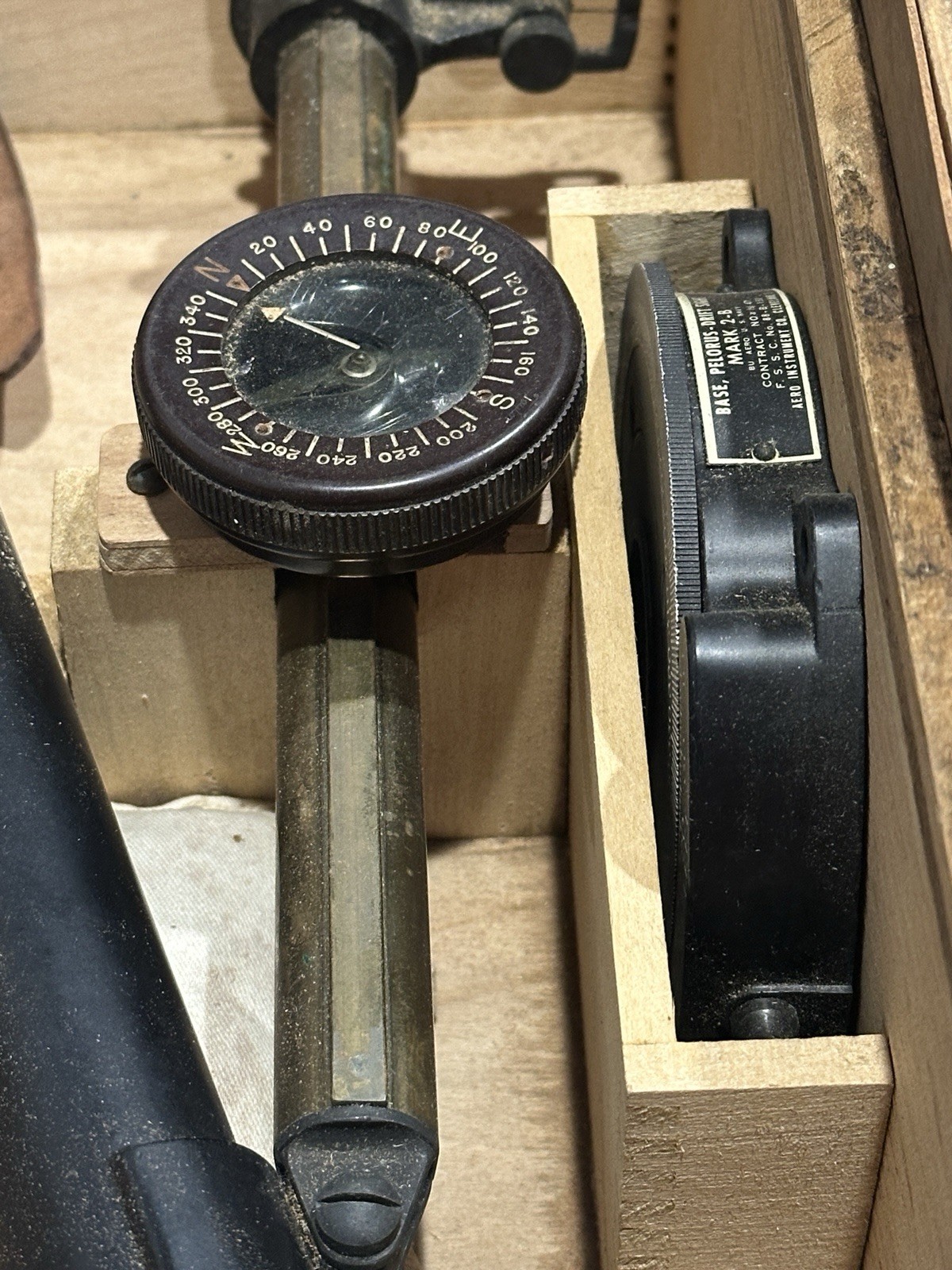 WWII U.S. Navy Pelorus Drift Sight Mark 2B Aero Instrument Co. Complete Antique
