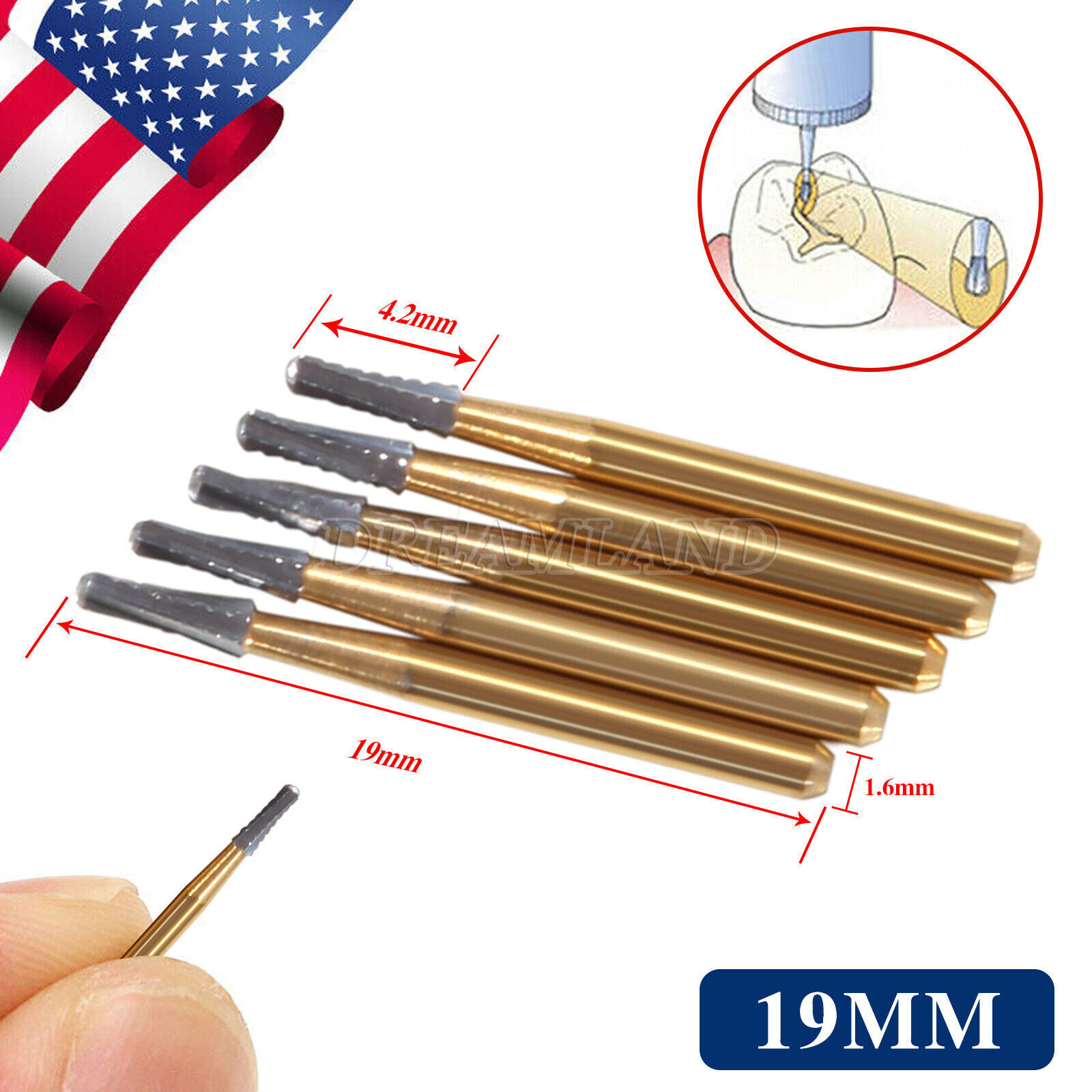 5/10Pcs Dental Carbide Trimming & Finishing Burs FG7404/7406/7408/7901/7902/7903