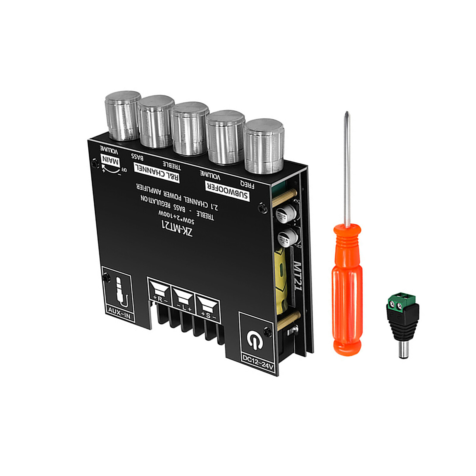 ZK-MT21 Bluetooth 5.0 Subwoofer Amplifier Board High Low Tone AMP 2.1 Channel