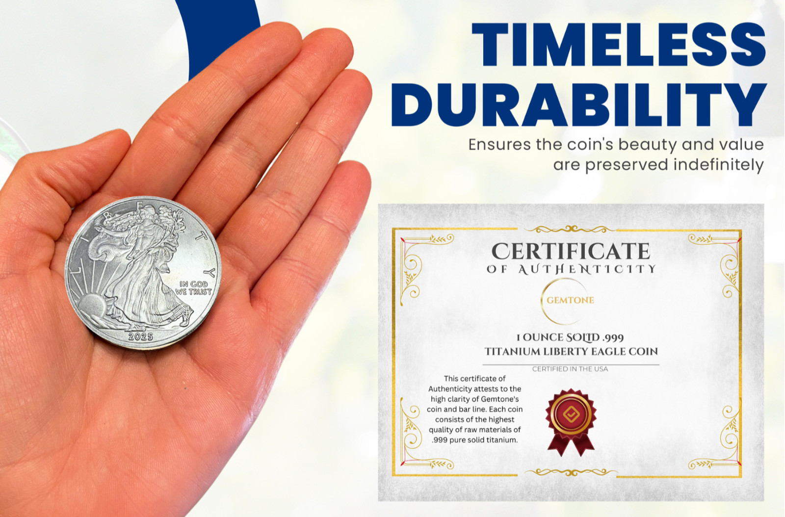 2025 American Eagle Liberty Walking Coin TROY OUNCE OZ .999 Pure TITANIUM Round