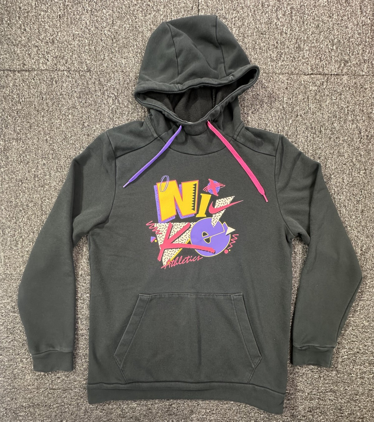 Nike Training DRI-Fit HD GRX Story Hoodie Men Small Black Pullover Retro Graphic