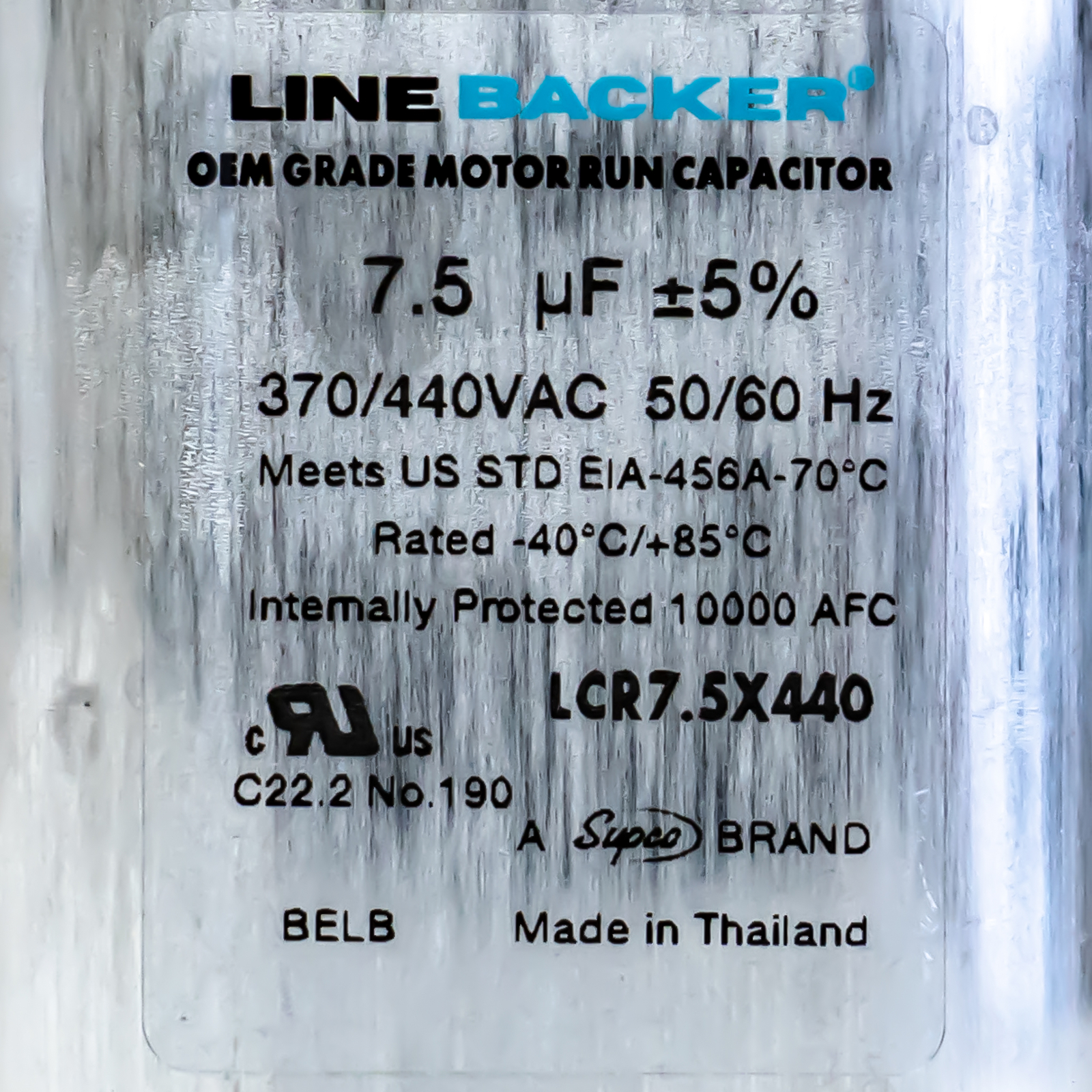 Supco Capacitor Oval Run 7.5 uf mfd 370/440 Volts for HVAC Motors