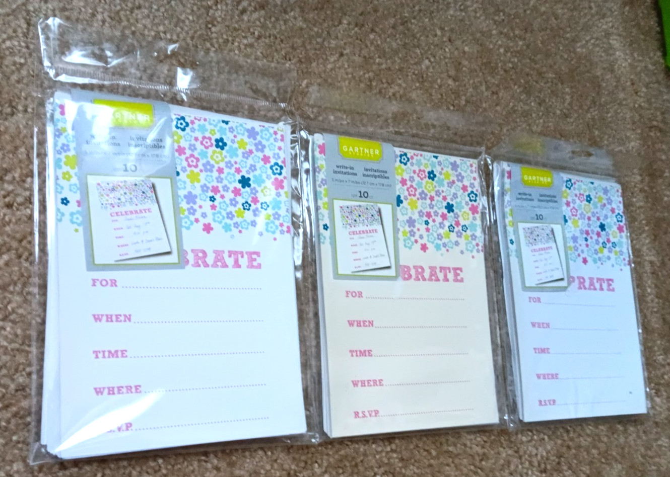 Party Supplies Invitations Lot Baby Shower Birthday Notecard Paper Serving Bowl