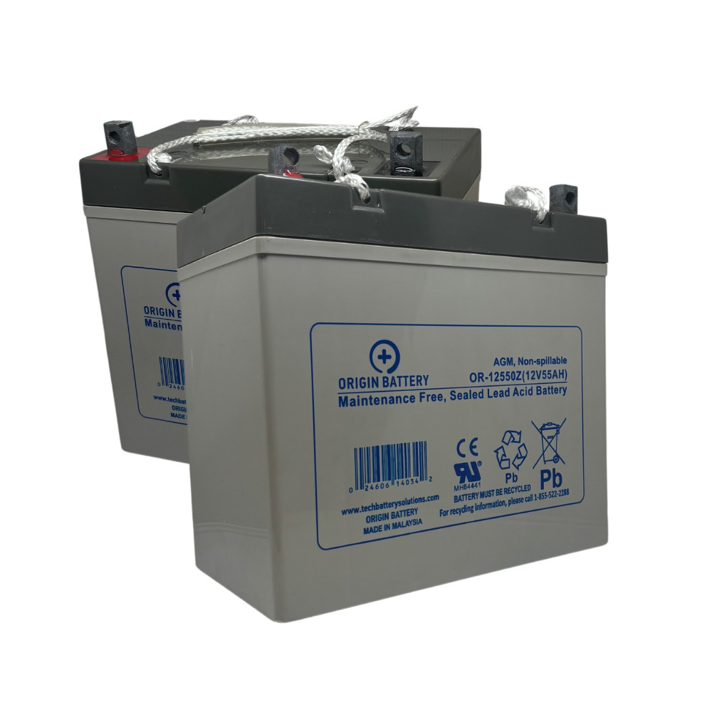 Jazzy 600 Battery Replacement Kit, Also Fits Jazzy 614HD Model - 2 Pack 12V 55AH