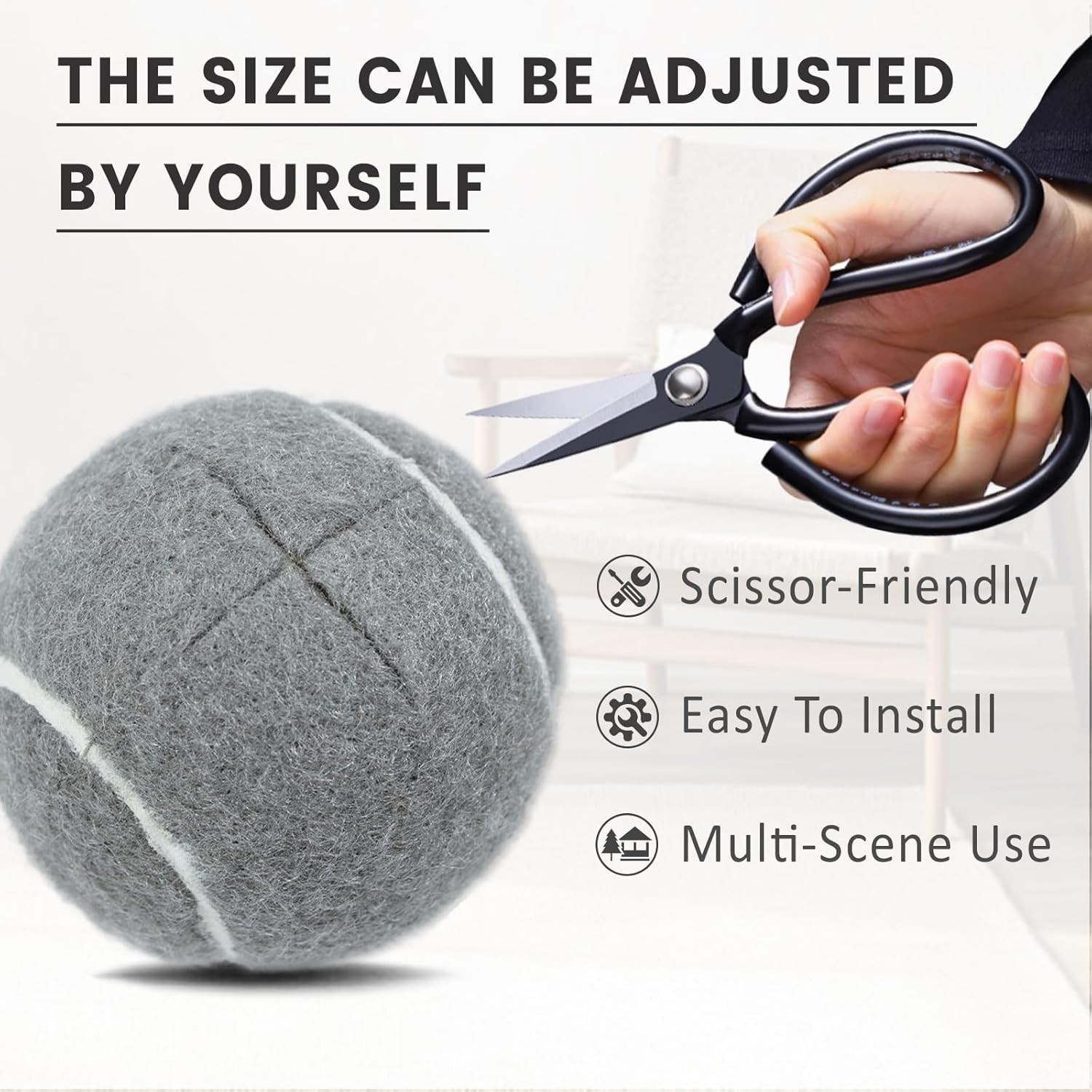 Pre-Cut Walker Tennis Balls 4PCS Gray Walker Glides Floor Protector Seniors