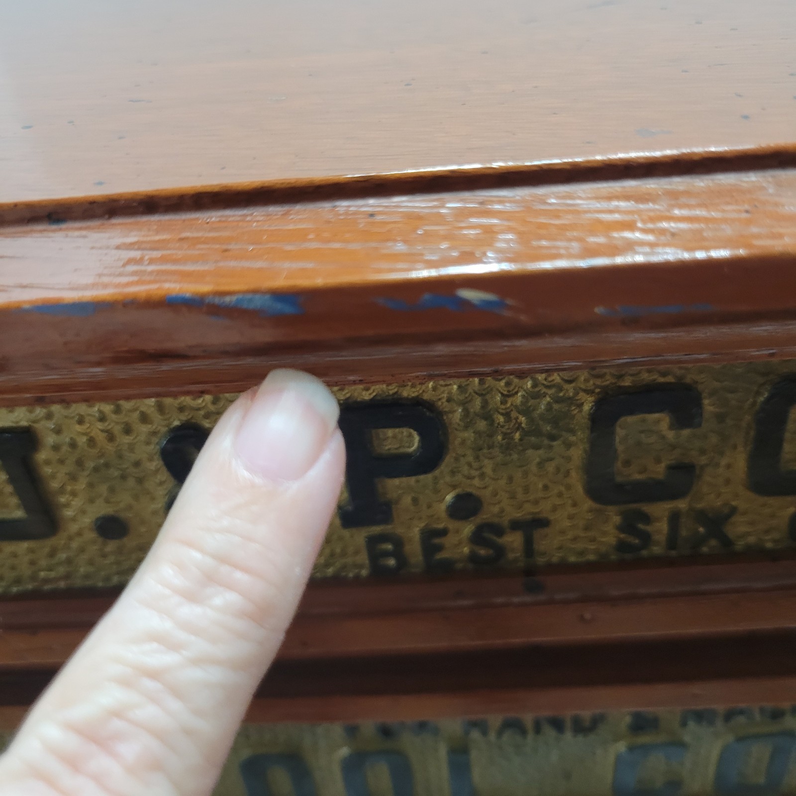 Antique J & P Coats 2 Draw Wood Spool Cotton Cabinet Counter Top Store Display