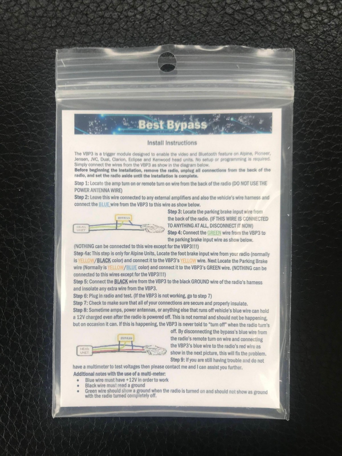 BYPASS for ALPINE ILX-W670 ILX-W650 ILX-507 ILX-F511 Brake Bypass module