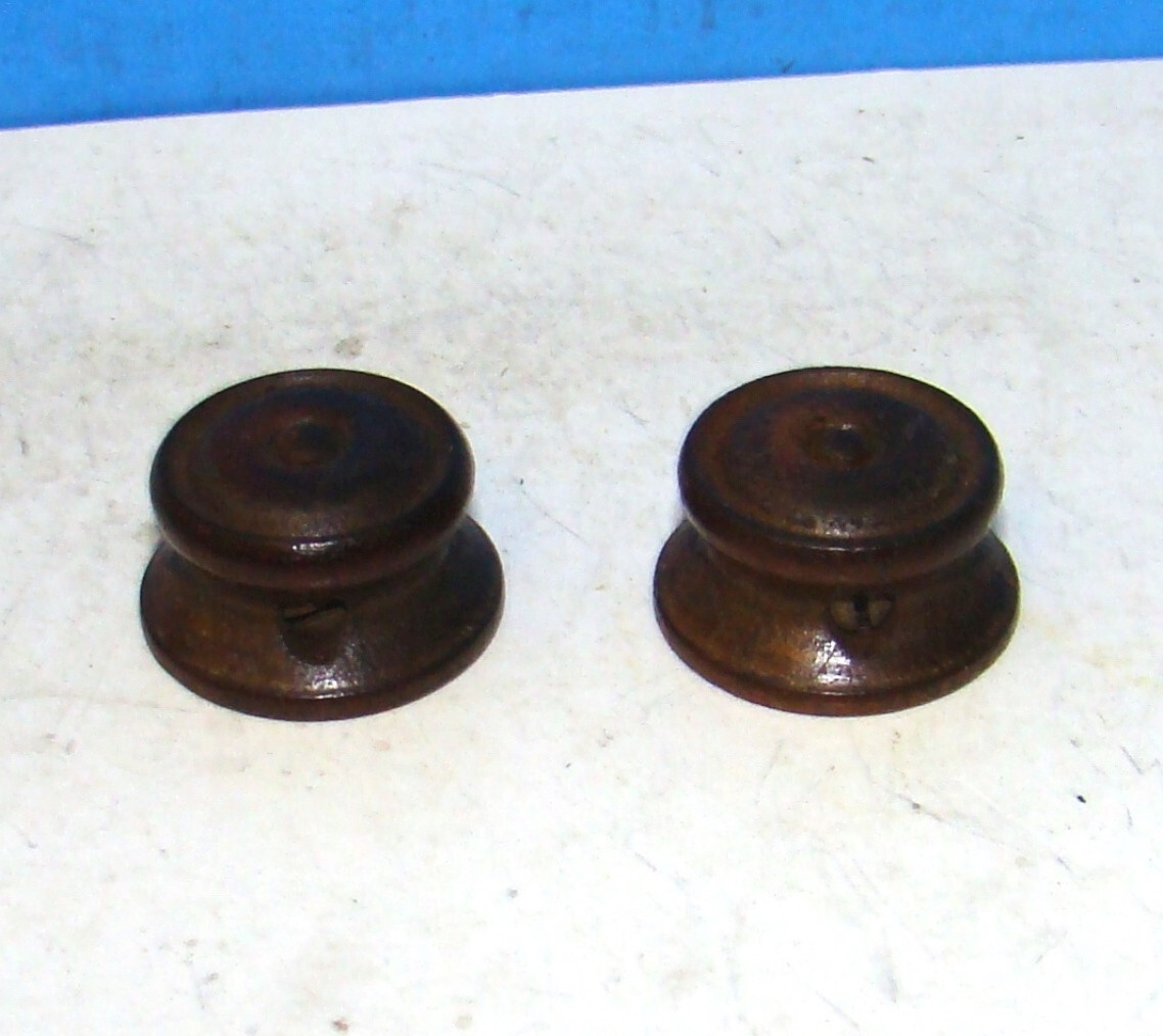 Wood Deco table tube Radio Knobs 1920-30's 7/8" Diameter @ Skirt x 1/2" Depth